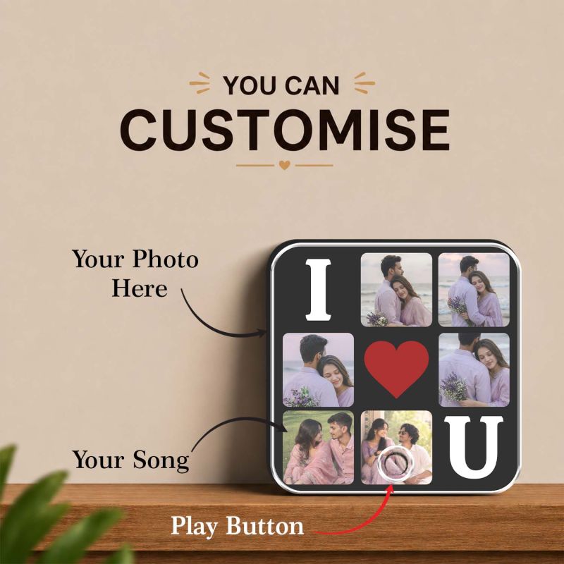 I Love You Personalized Musical Fridge Magnet for Couples  Purpose Gift for Love, Girlfriend, Boyfriend Music Player Music Box Fridge Magnet